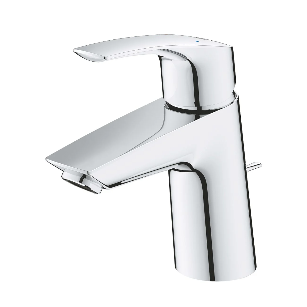 Chromowana bateria umywalkowa widok z boku, Grohe