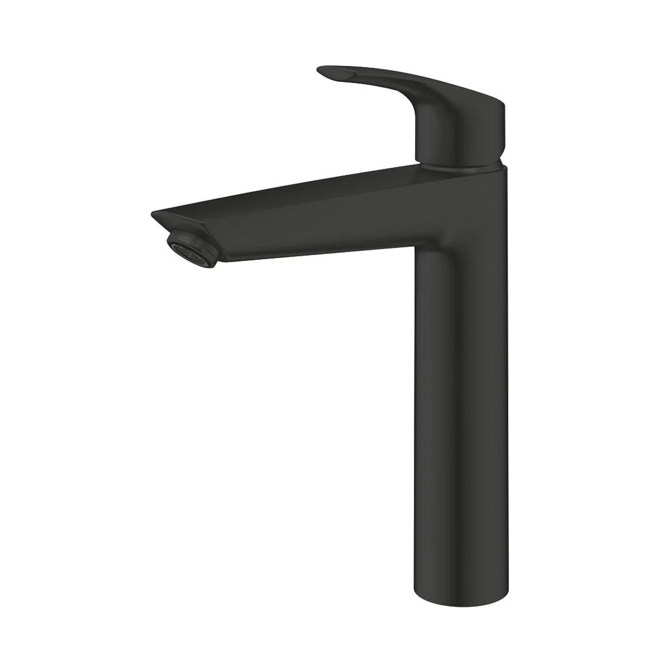 Czarna bateria umywalkowa widok z boku, Grohe