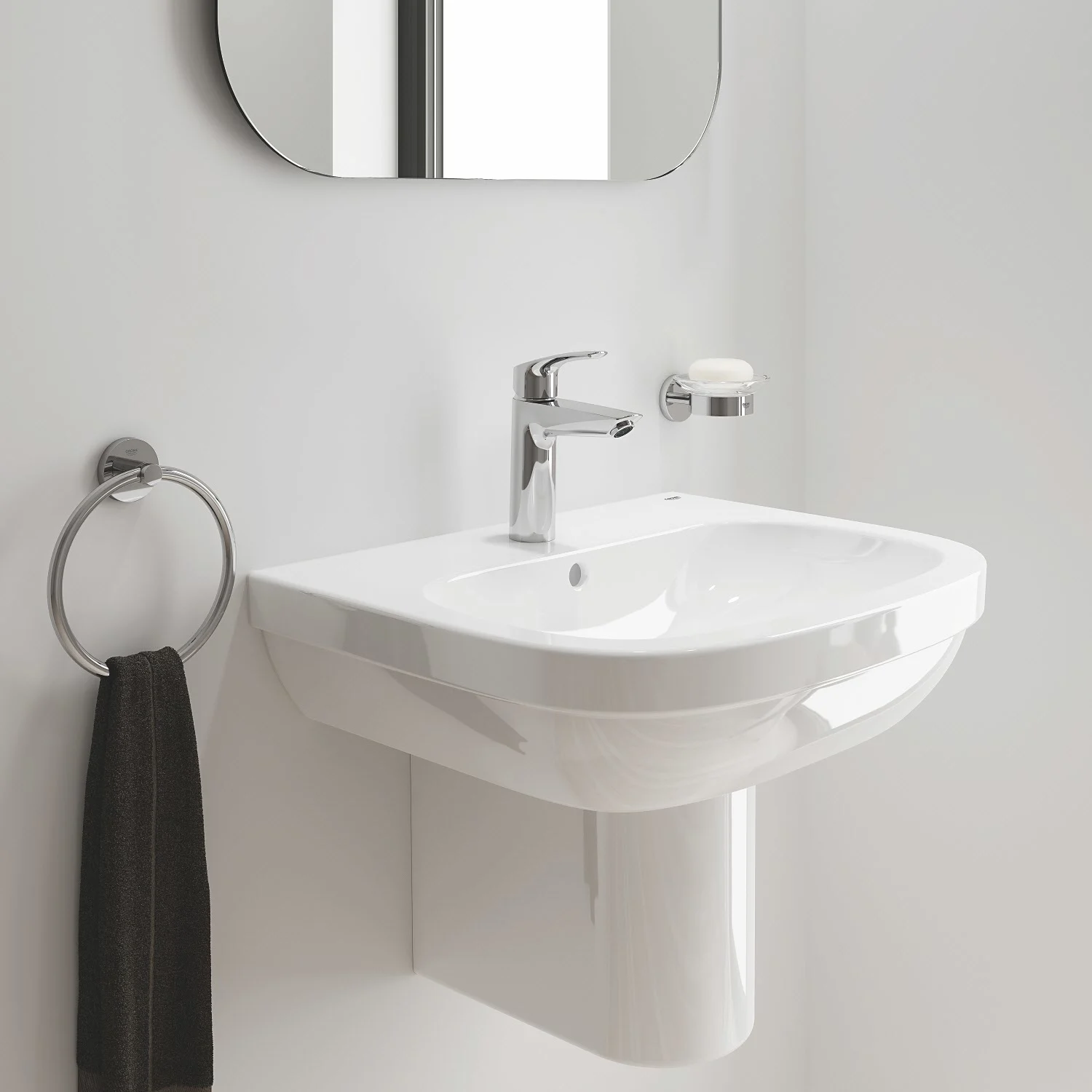 Umywalka z baterią jednouchwytową i uchwytem na mydło, Grohe