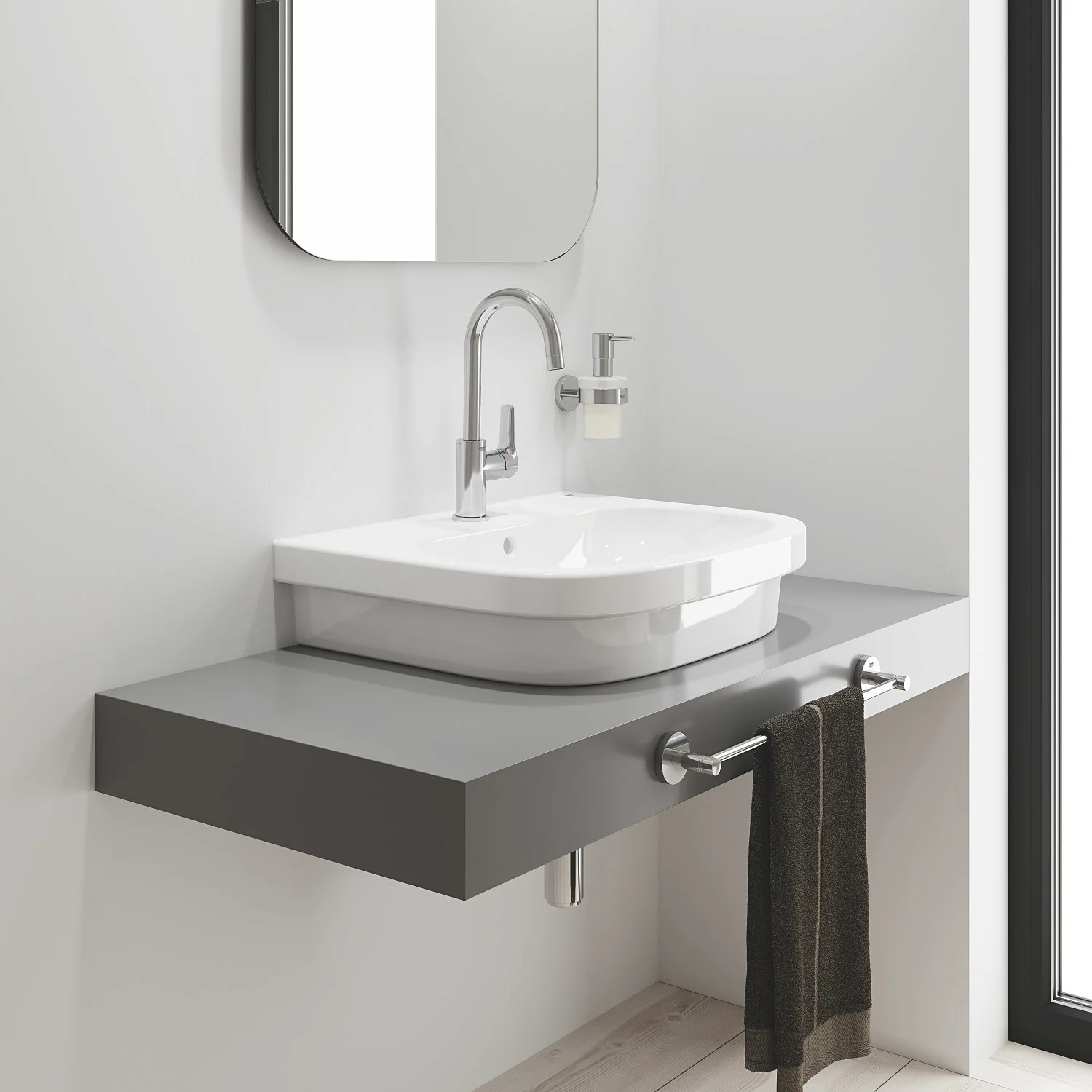 Łazienka z umywalką i baterią, Grohe