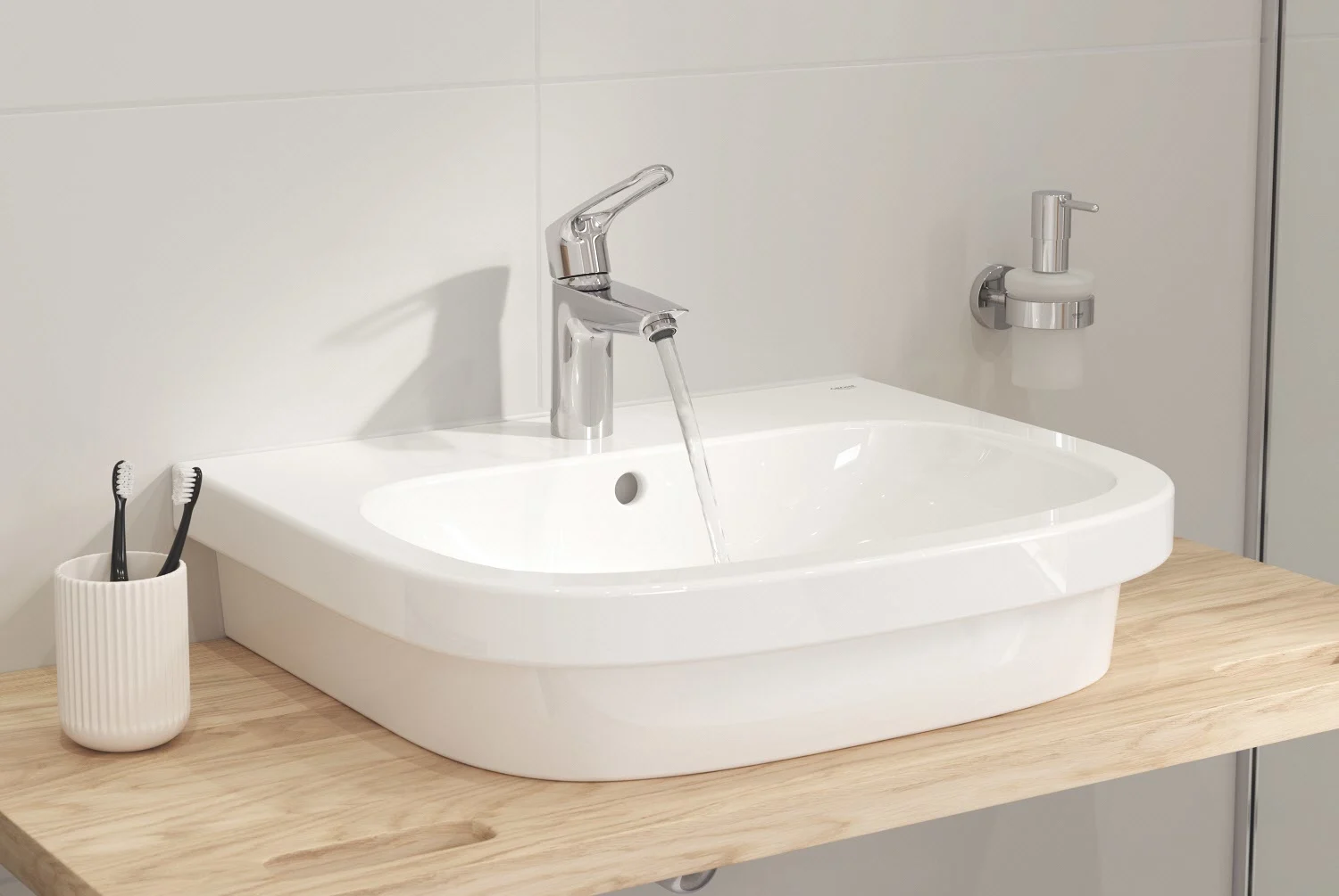 Umywalka z bieżącą wodą i baterią, Grohe