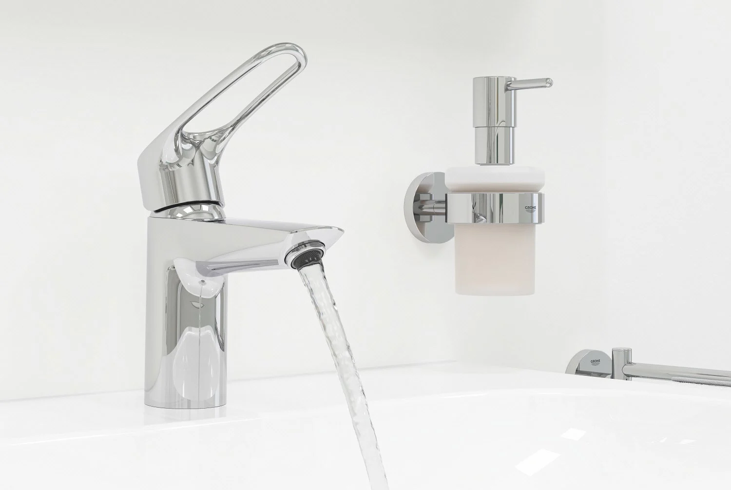 Jednouchwytowa bateria umywalkowa z wodą, Grohe