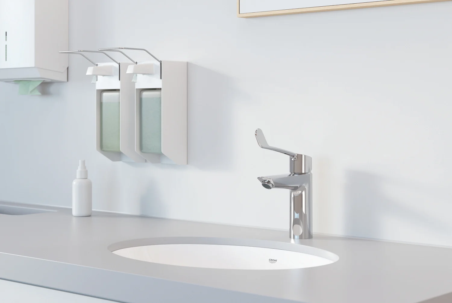 Bateria umywalkowa w nowoczesnej łazience, Grohe