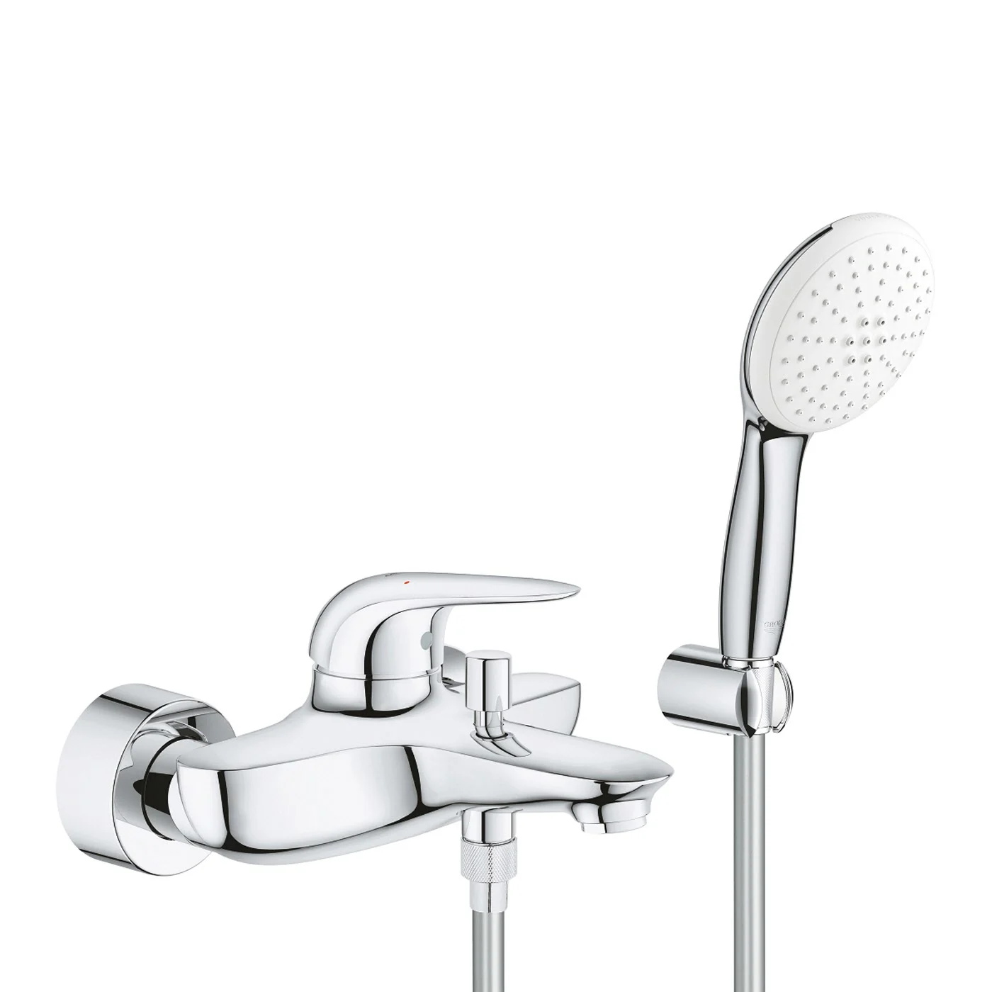 Jednouchwytowa bateria wannowa w chromie, widok z przodu, Grohe