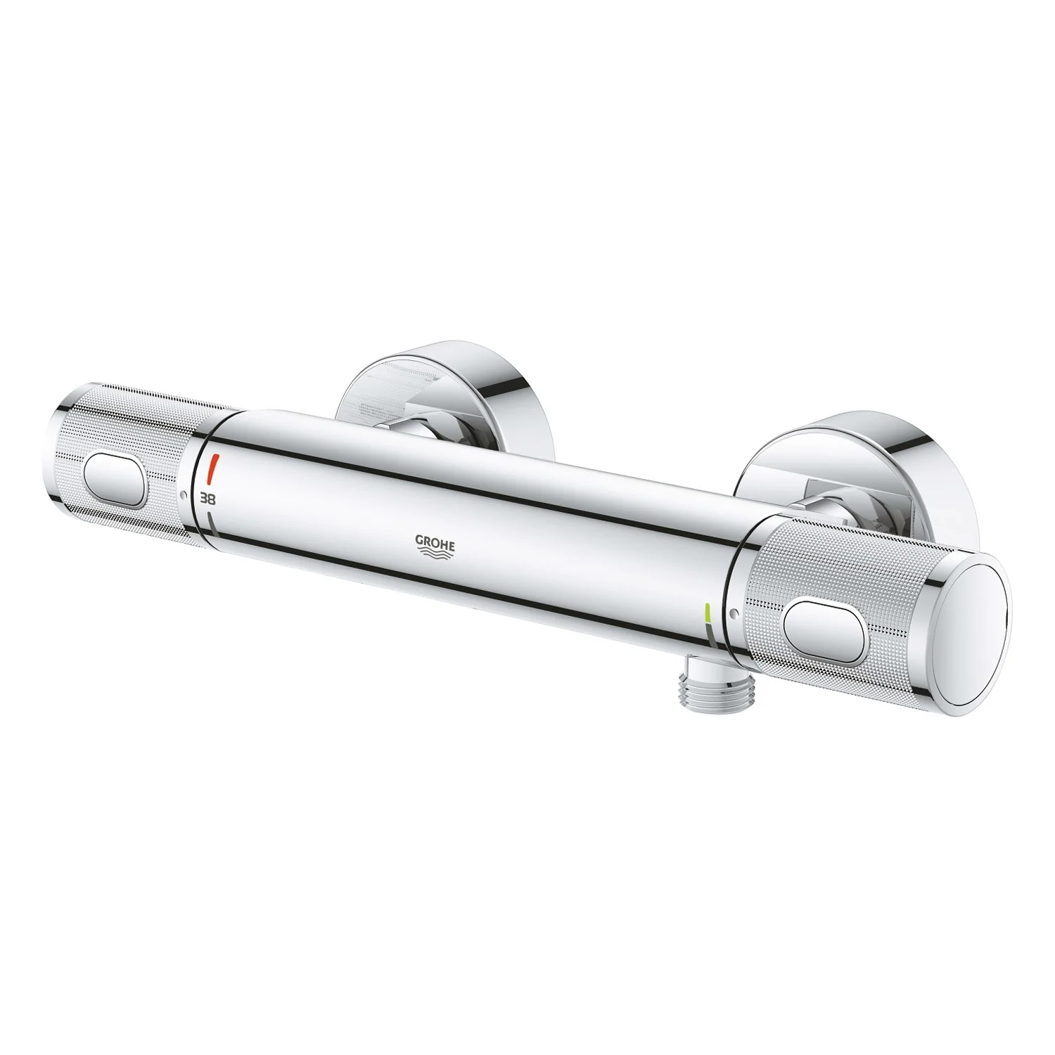 Termostat widok z przodu, kolor chromowy, Grohe