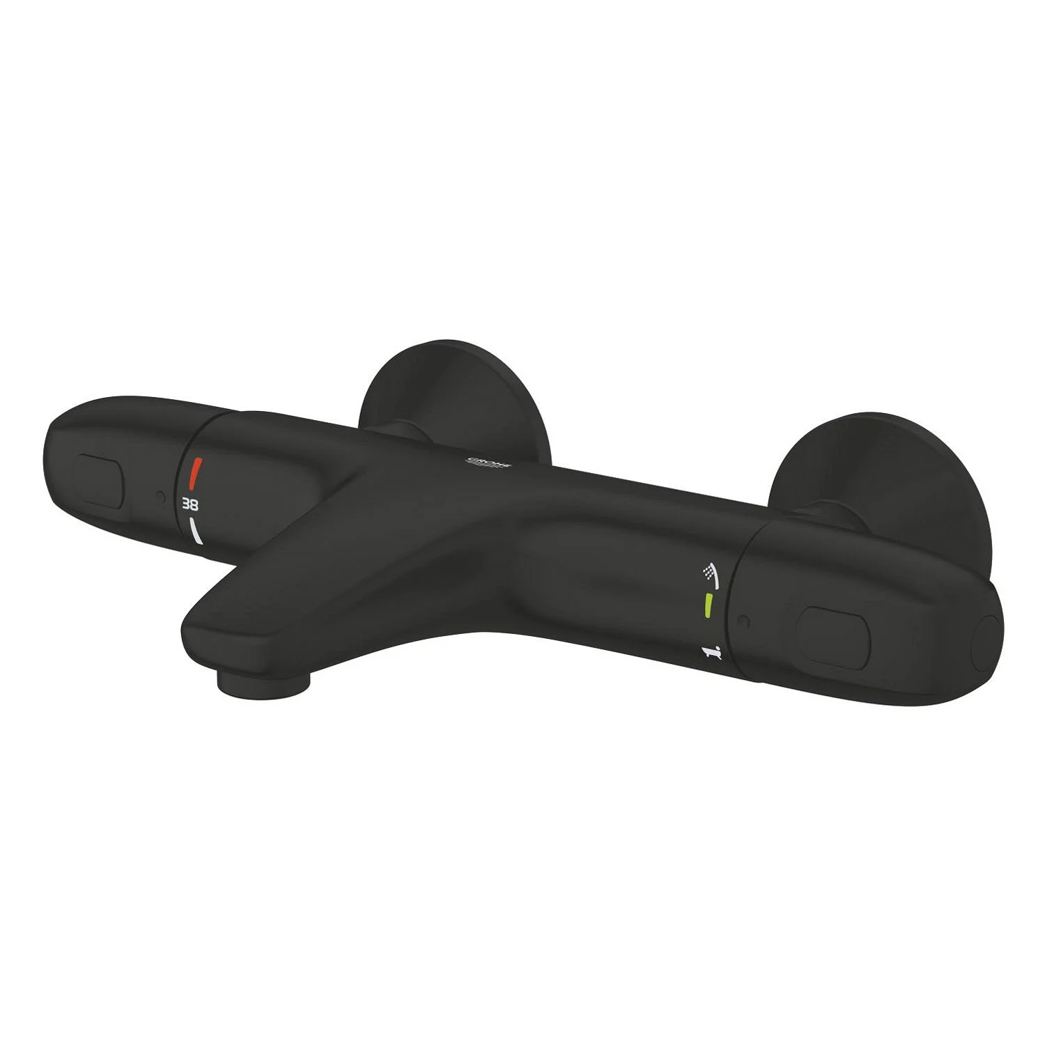 Termostat wannowy w czerni widok z boku, Grohe