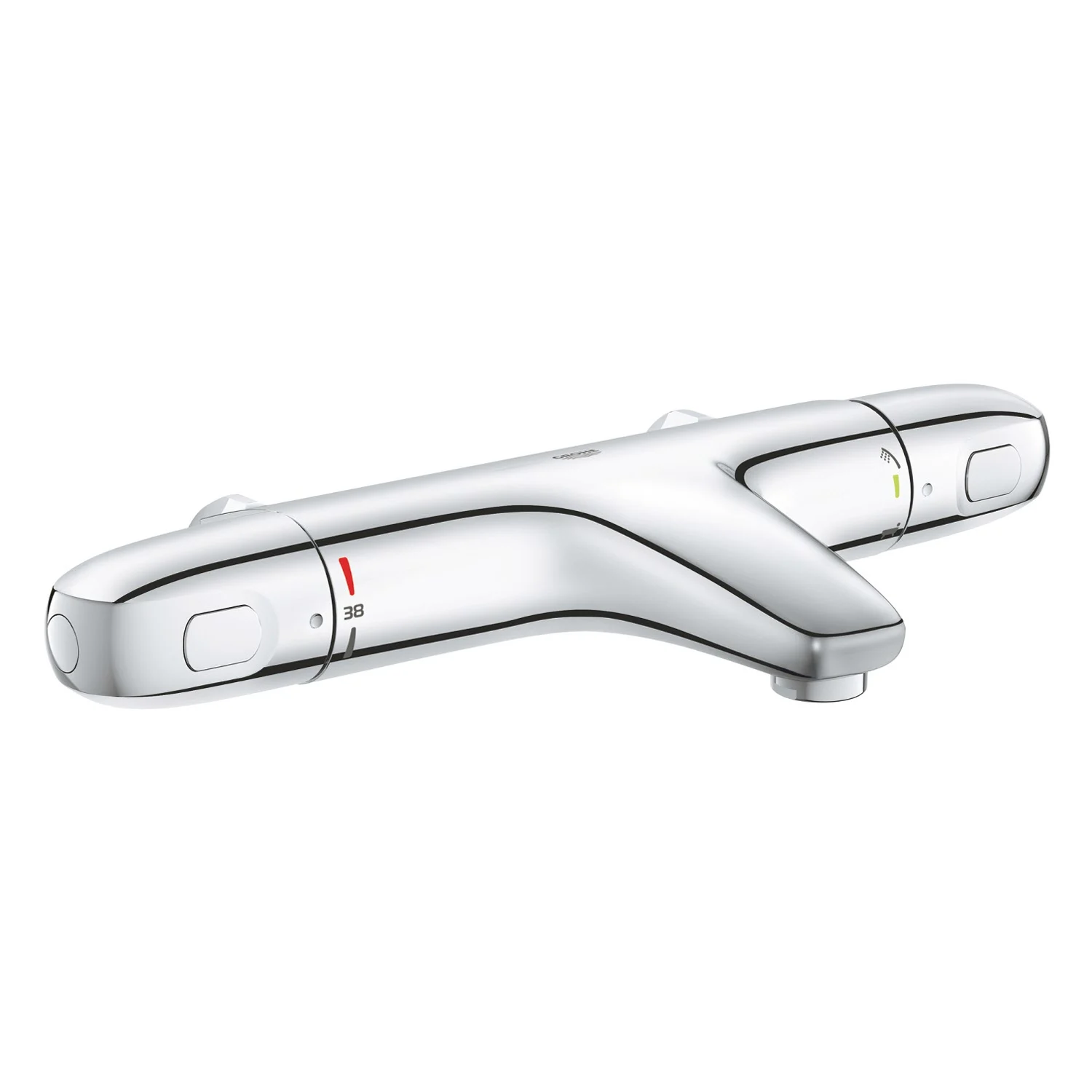 Termostat widok z przodu, kolor chromowy, Grohe