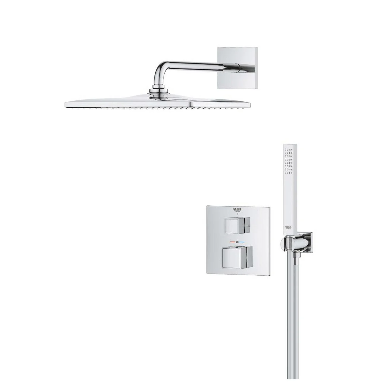 System prysznicowy w chromie, widok z przodu, Grohe