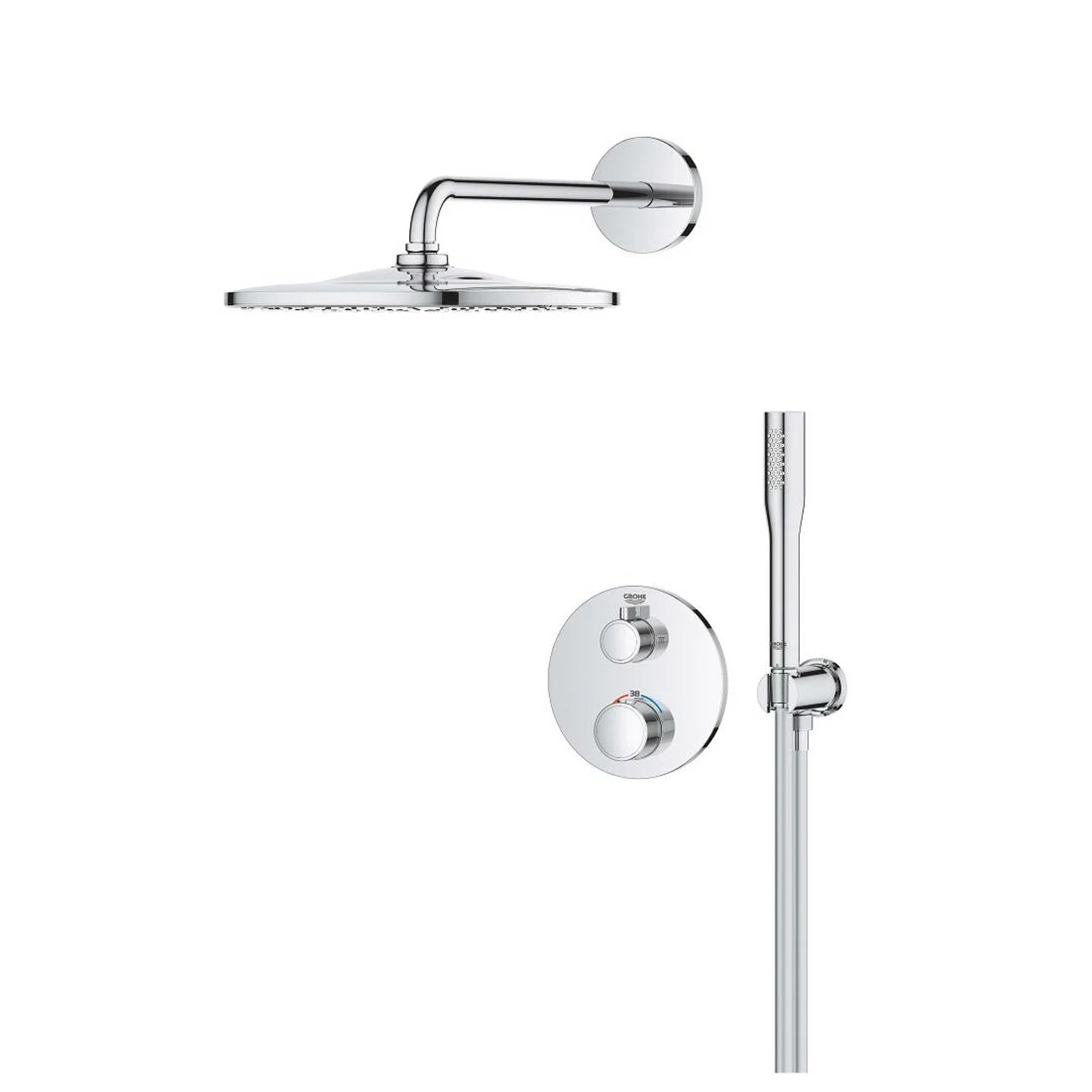 System prysznicowy w chromie, widok z przodu, Grohe