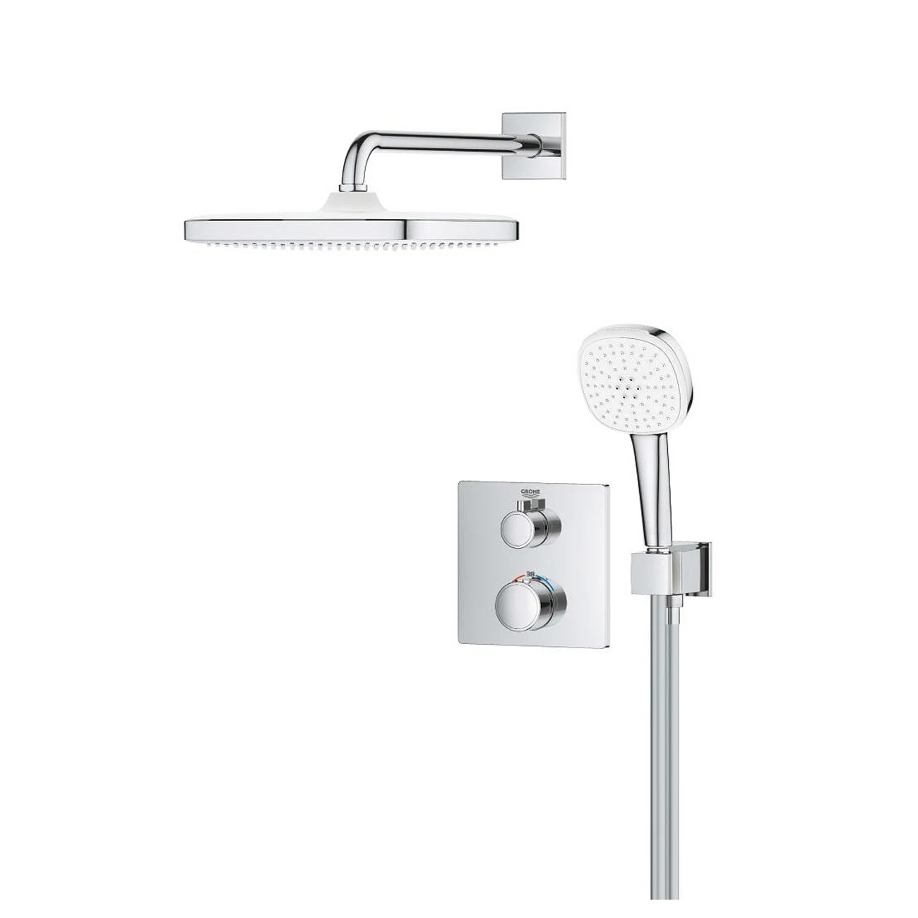GROHE Grohtherm Duschsystem Unterputz mit GROHE Tempesta 250 Cube