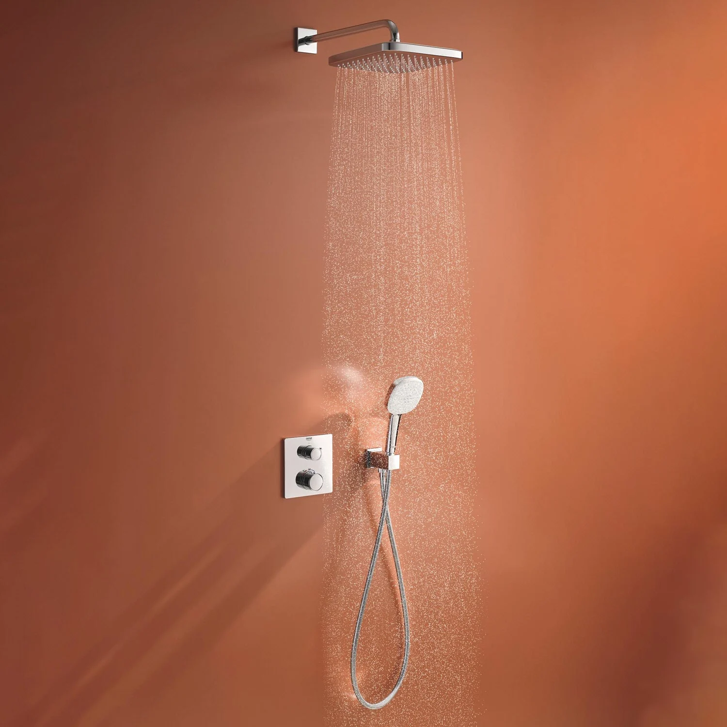 GROHE Grohtherm Duschsystem Unterputz mit GROHE Tempesta 250 Cube Bild 2