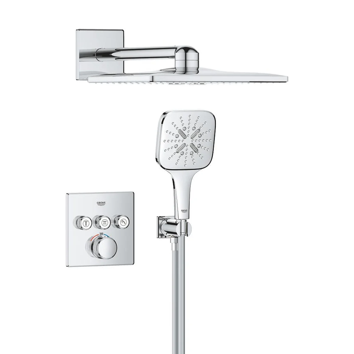 GROHE Grohtherm SmartControl Duschsystem Unterputz mit GROHE Rainshower SmartActive 310 Cube