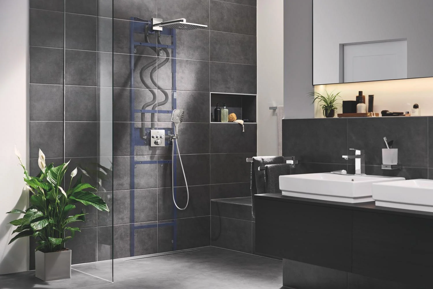 GROHE Grohtherm SmartControl Duschsystem Unterputz mit GROHE Rainshower SmartActive 310 Cube Bild 2