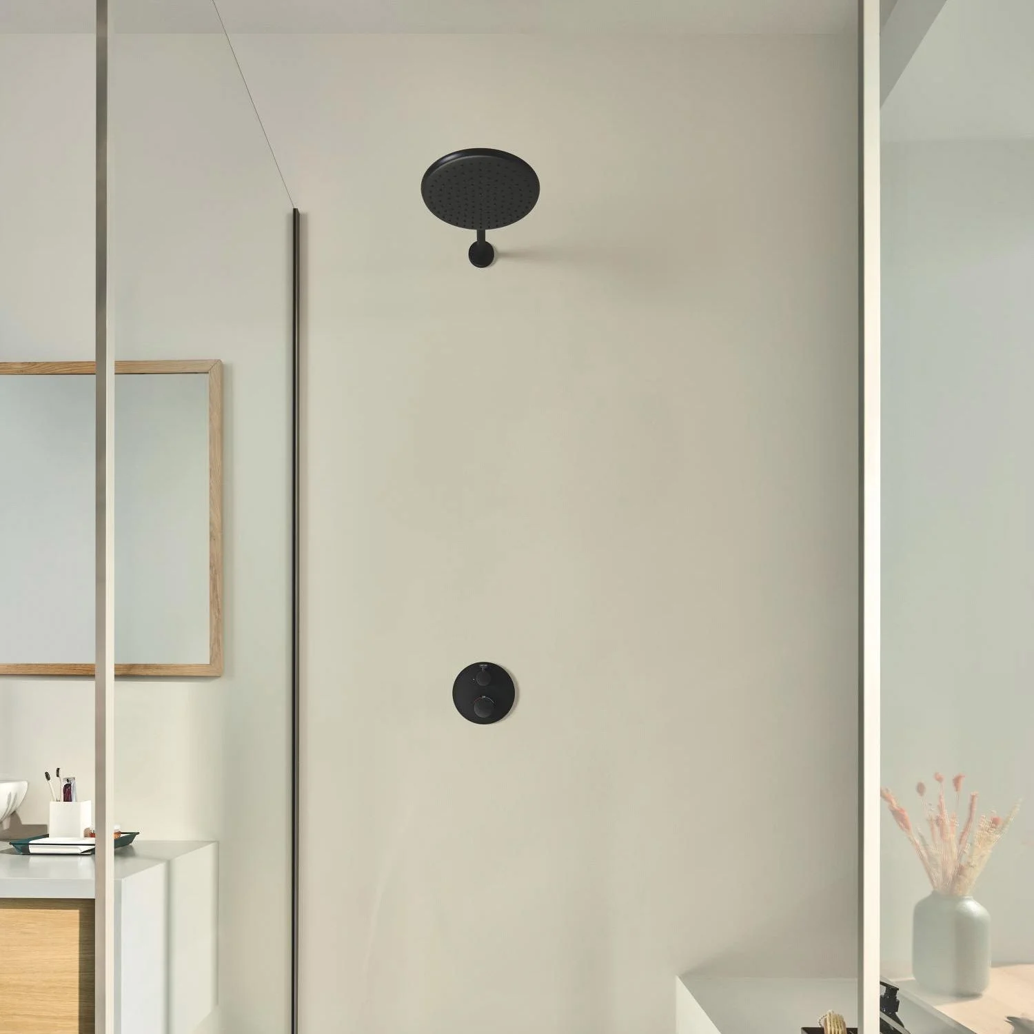 Prysznic z okrągłą głowicą i termostatem, Grohe