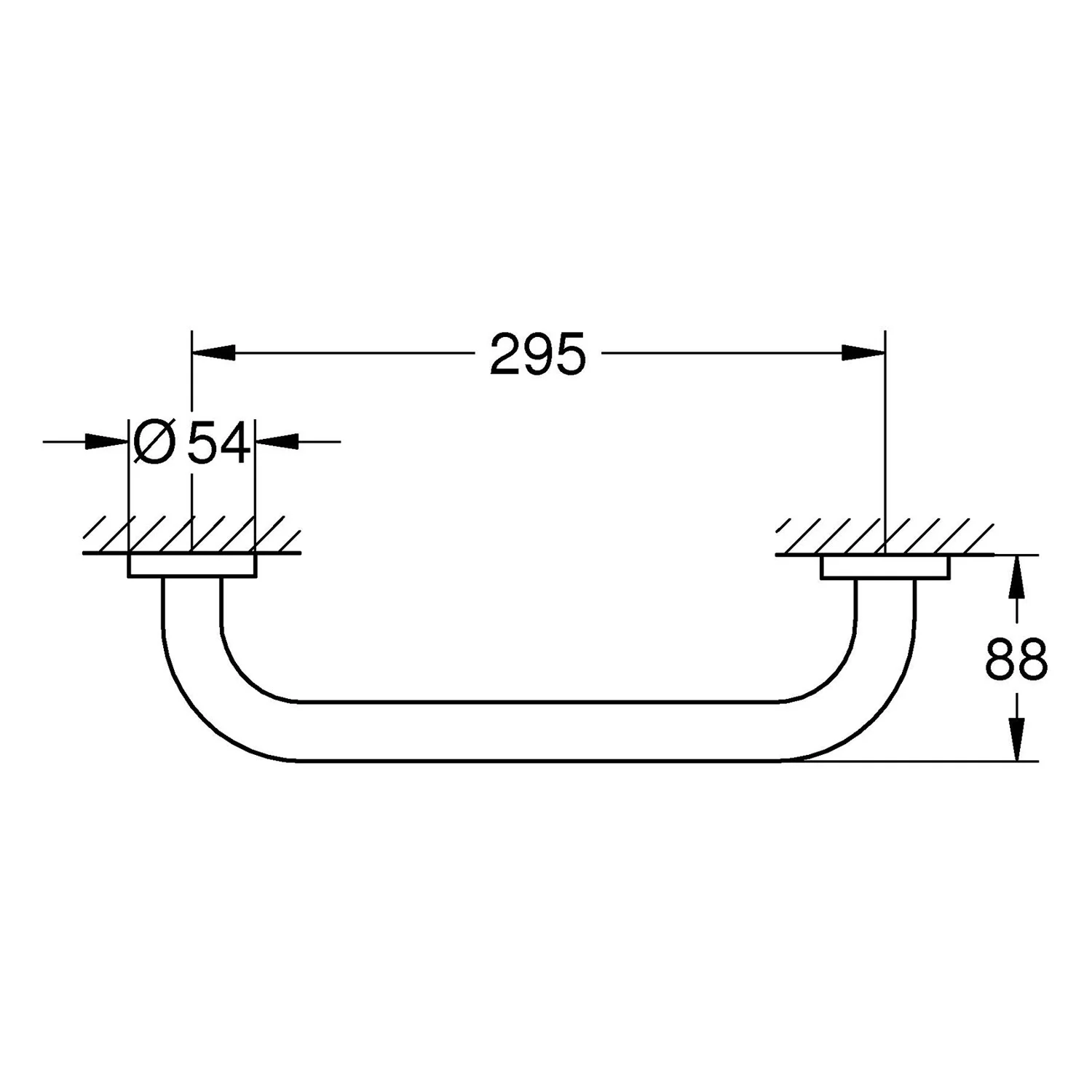Rysunek techniczny uchwytu do wanny, Grohe