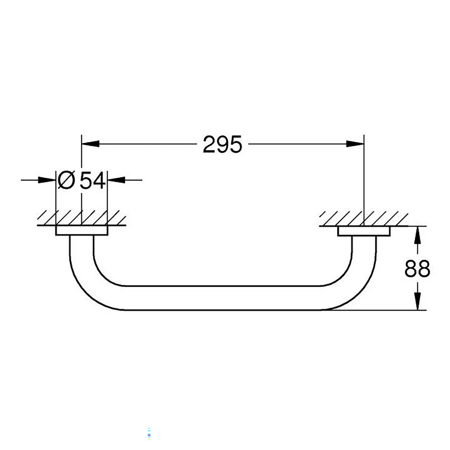 Rysunek techniczny uchwytu do wanny, Grohe