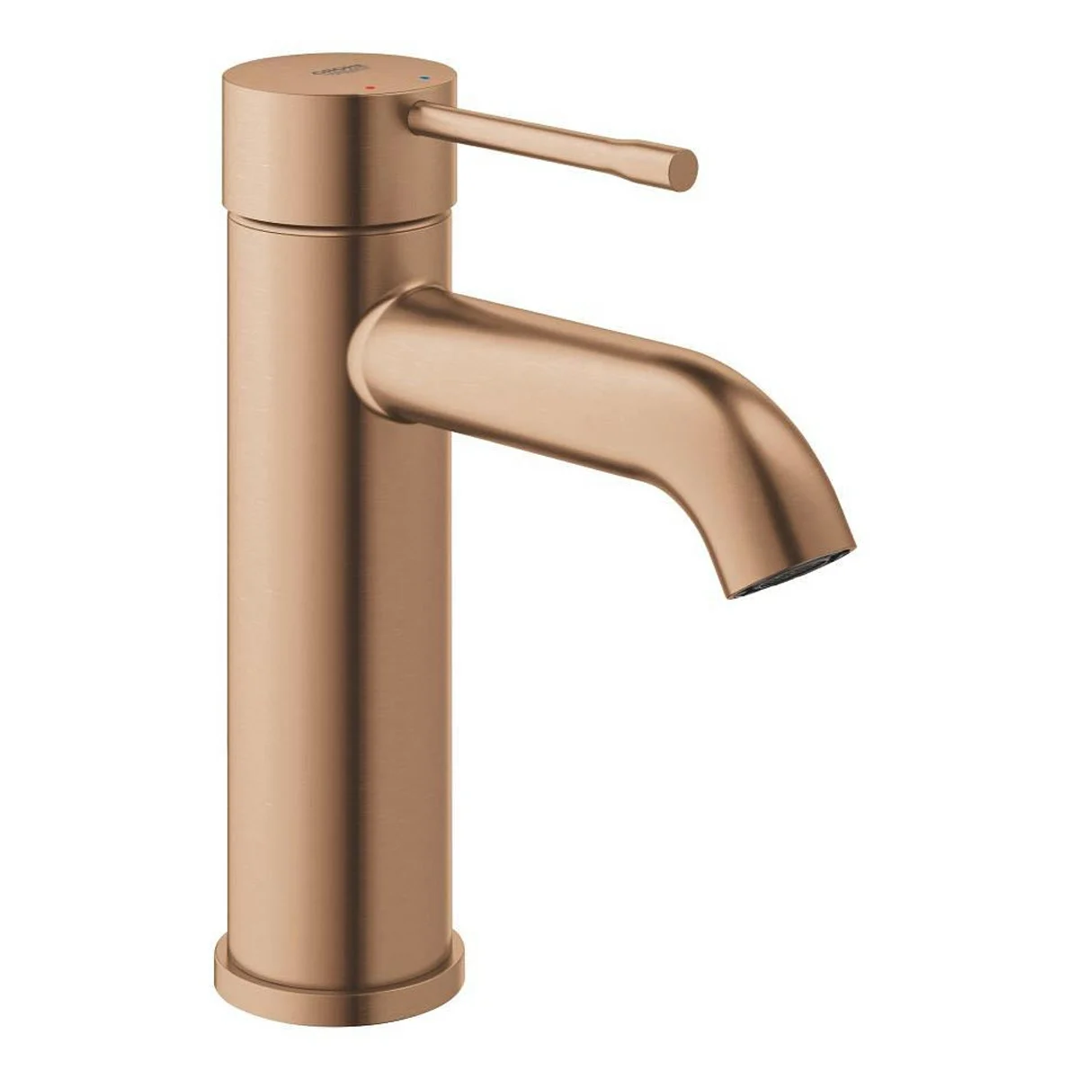 Miedziana bateria umywalkowa widok z przodu, Grohe