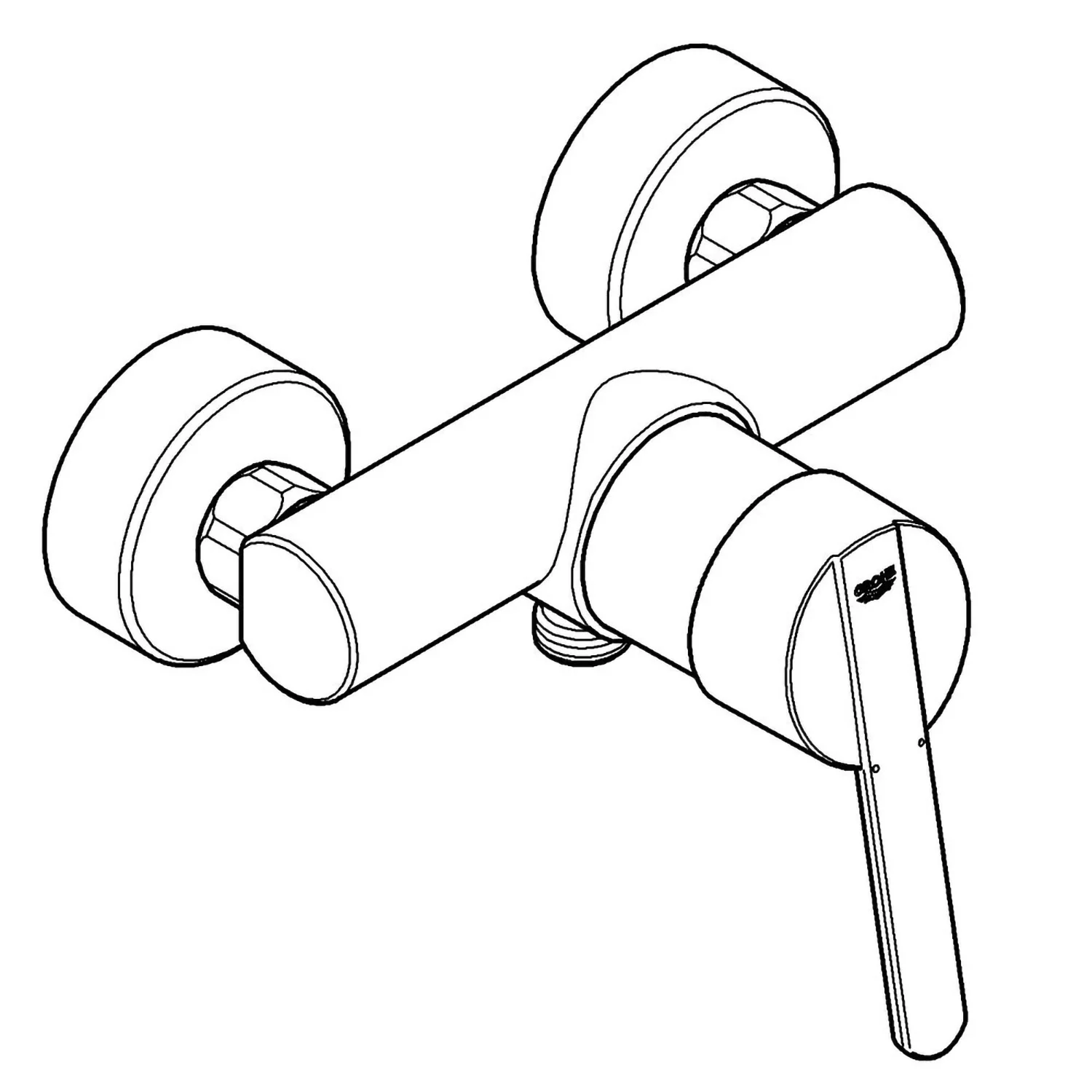 Rysunek techniczny baterii prysznicowej, Grohe