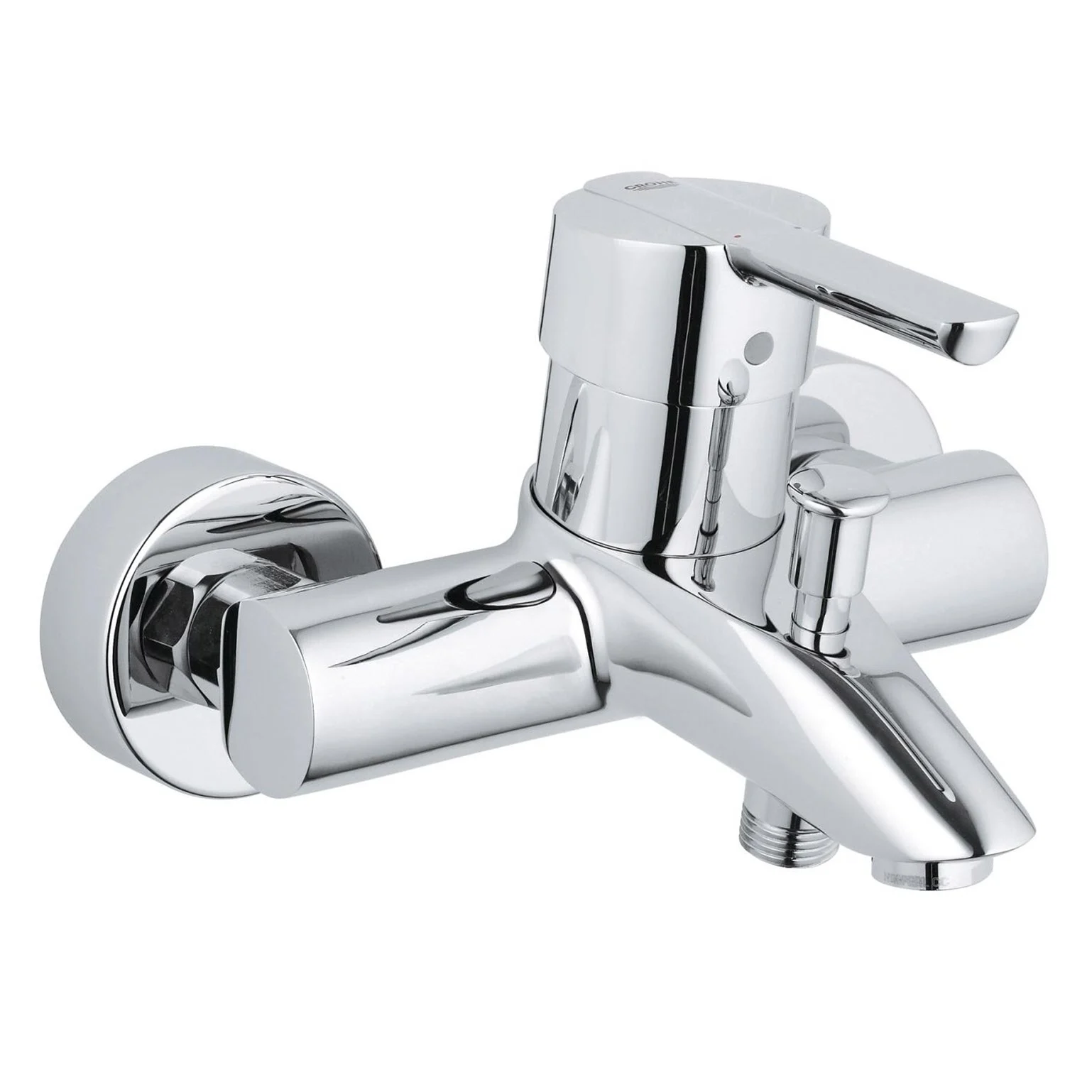 Chromowana bateria wannowa jednouchwytowa widok z boku, Grohe