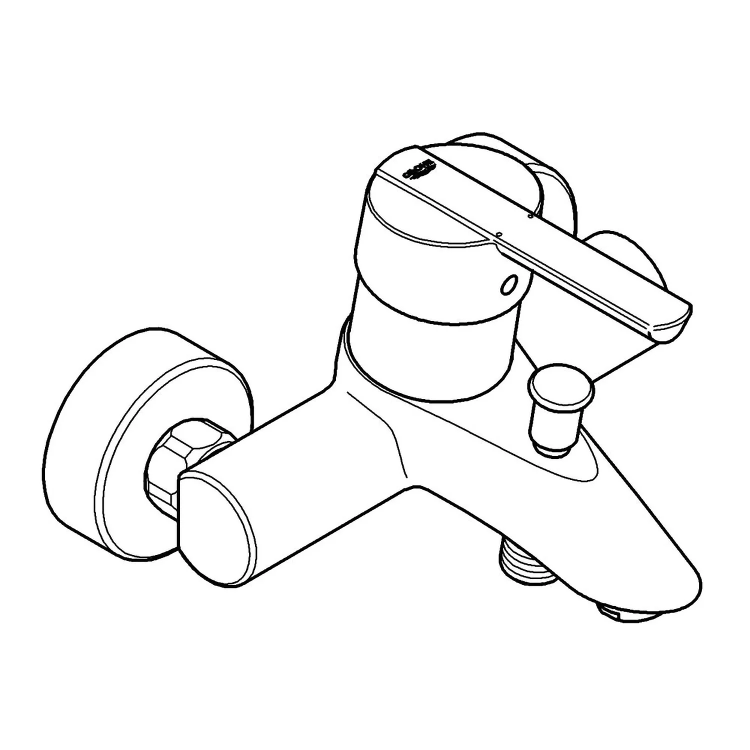 Rysunek techniczny baterii wannowej, Grohe
