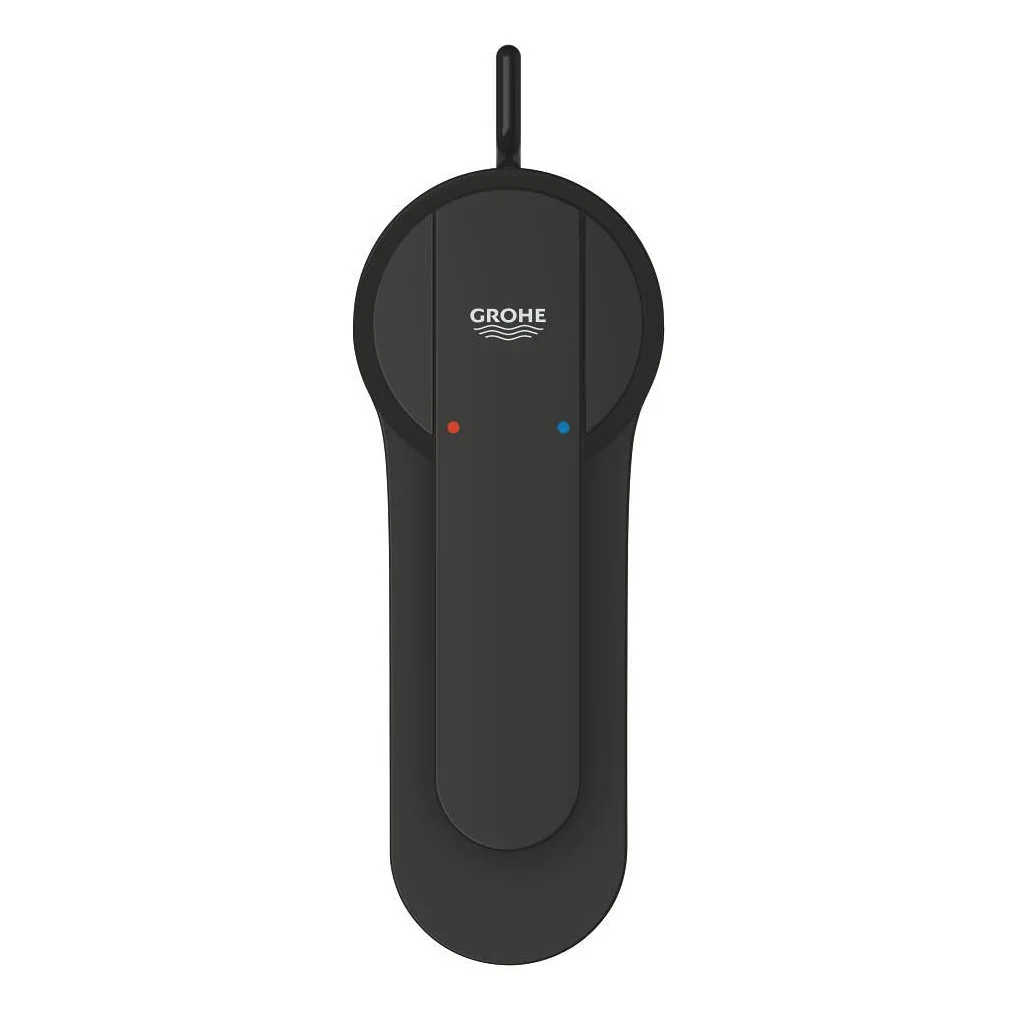 Czarna bateria widok z przodu z logo Grohe, Grohe