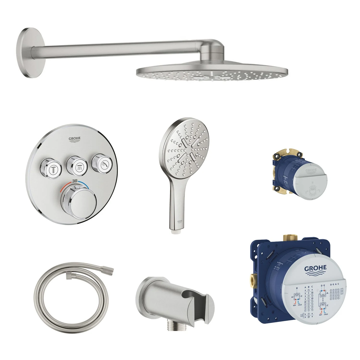 Zestaw do montażu gotowego termostatu Grohe Grohtherm SmartControl, wersja okrągła