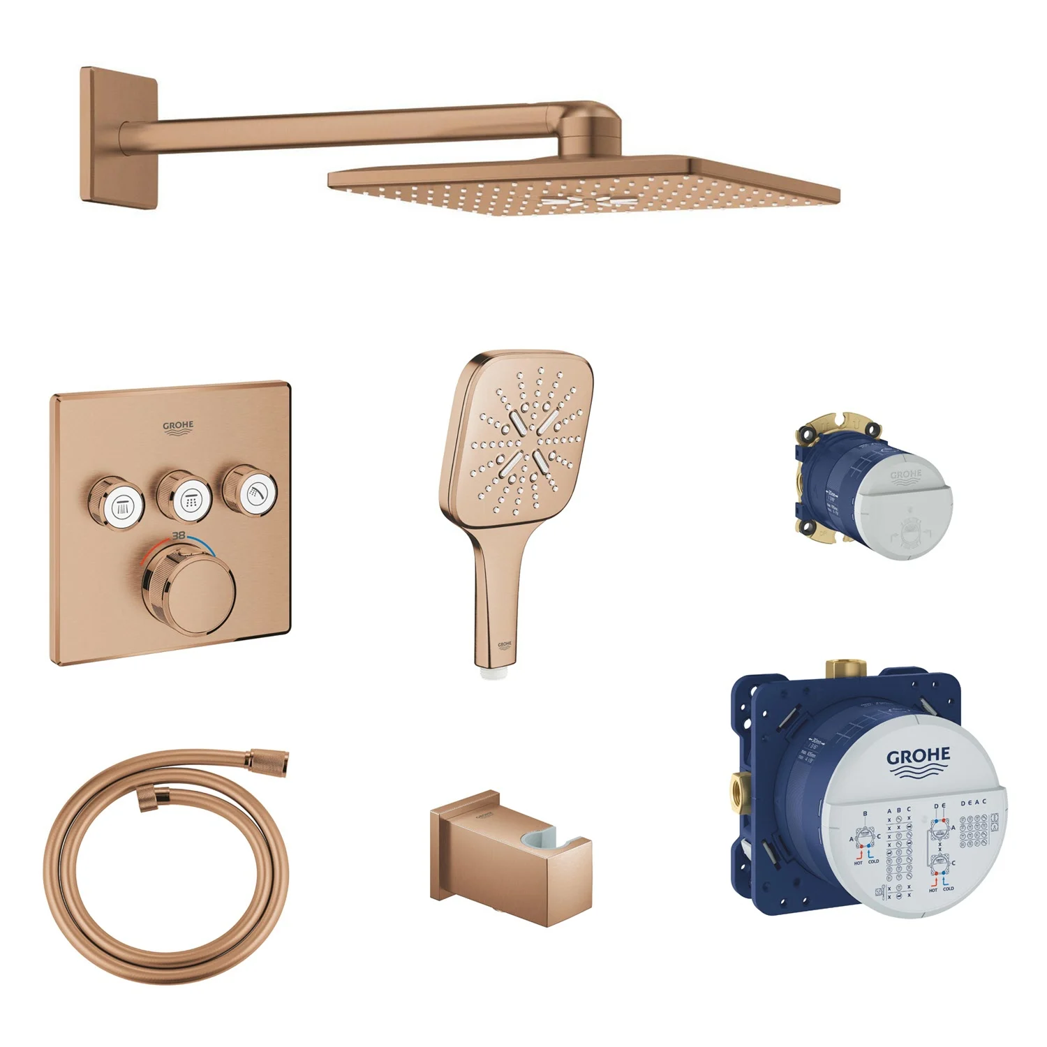 Zestaw do montażu końcowego termostatu Grohe Grohtherm SmartControl, wersja narożna