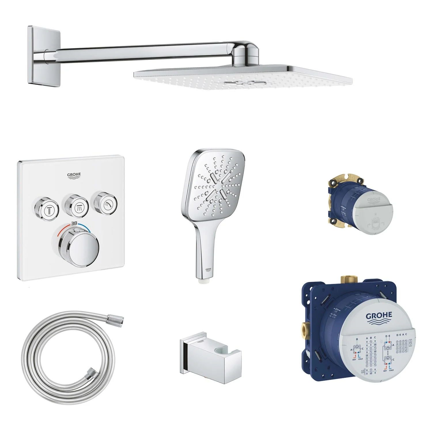 Zestaw do montażu końcowego termostatu Grohe Grohtherm SmartControl, wersja narożna