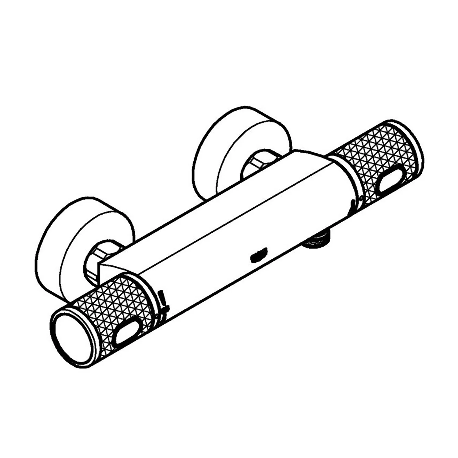 Rysunek techniczny termostatu prysznicowego z góry, Grohe