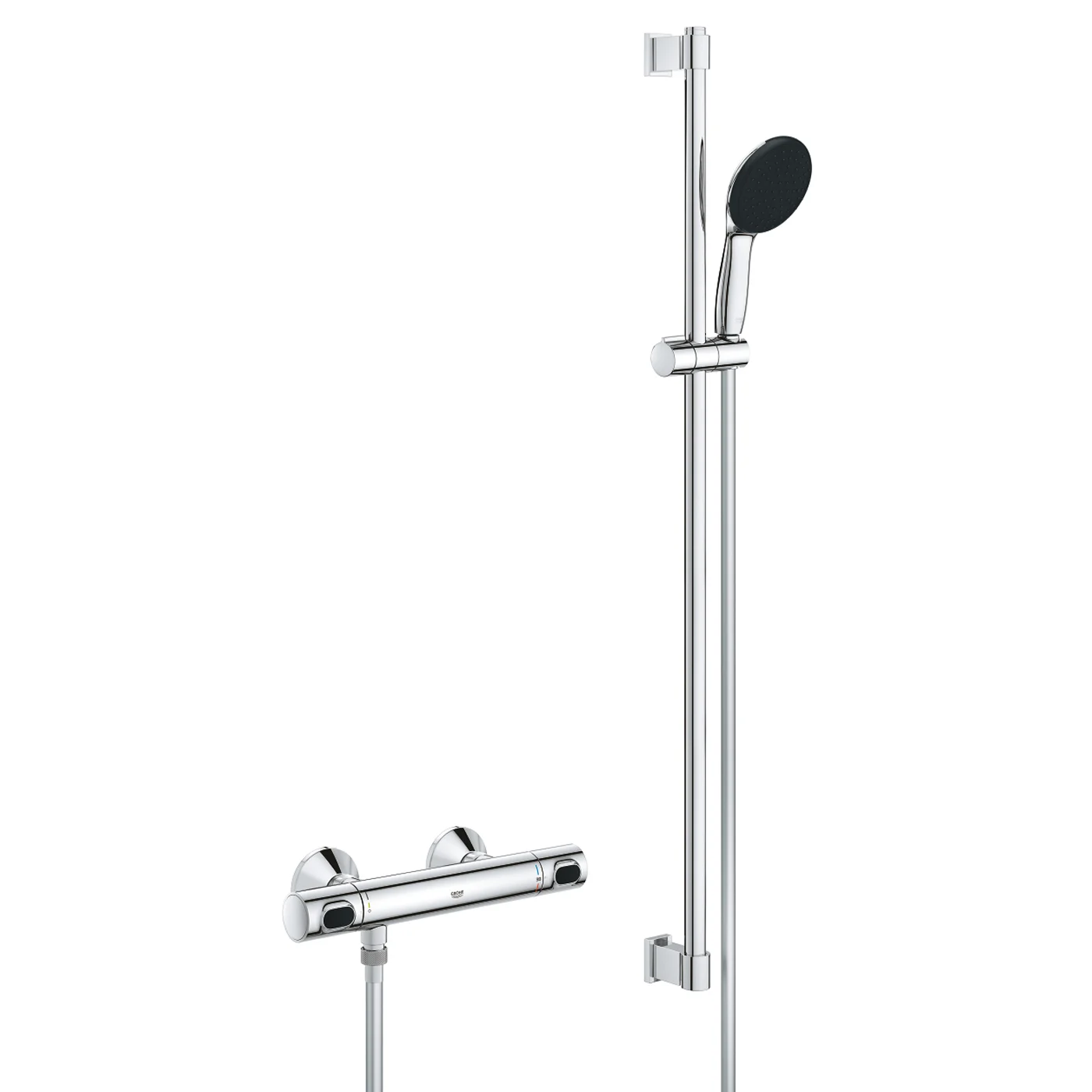 Termostatyczna bateria prysznicowa w chromie, widok z przodu, Grohe