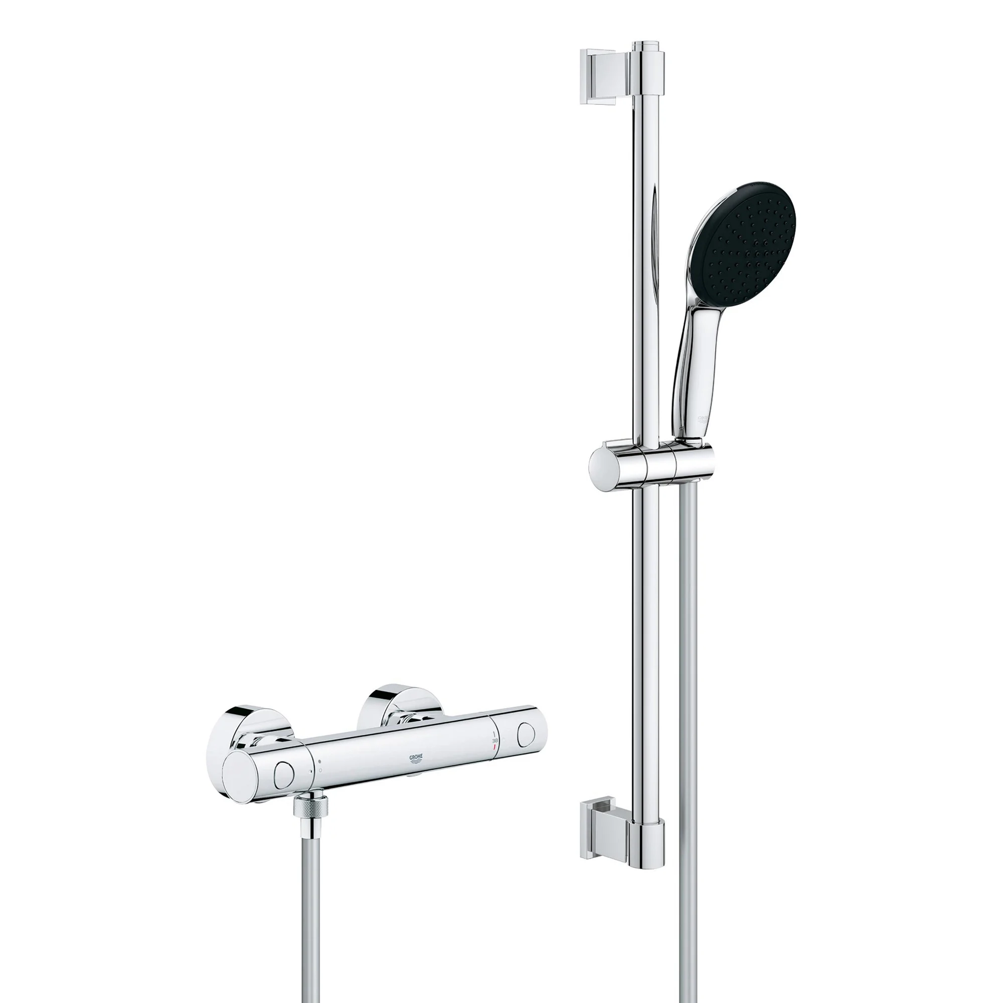 Termostatyczna bateria prysznicowa z głowicą w chromie, Grohe