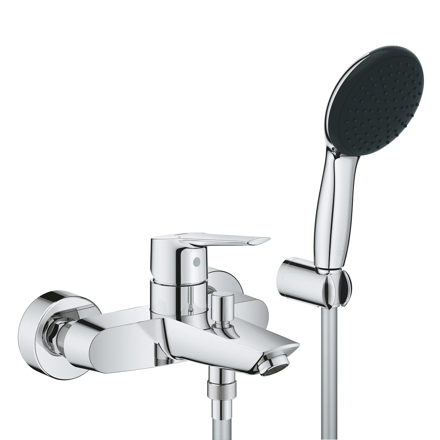 Chromowana bateria wannowa z prysznicem bocznym, Grohe