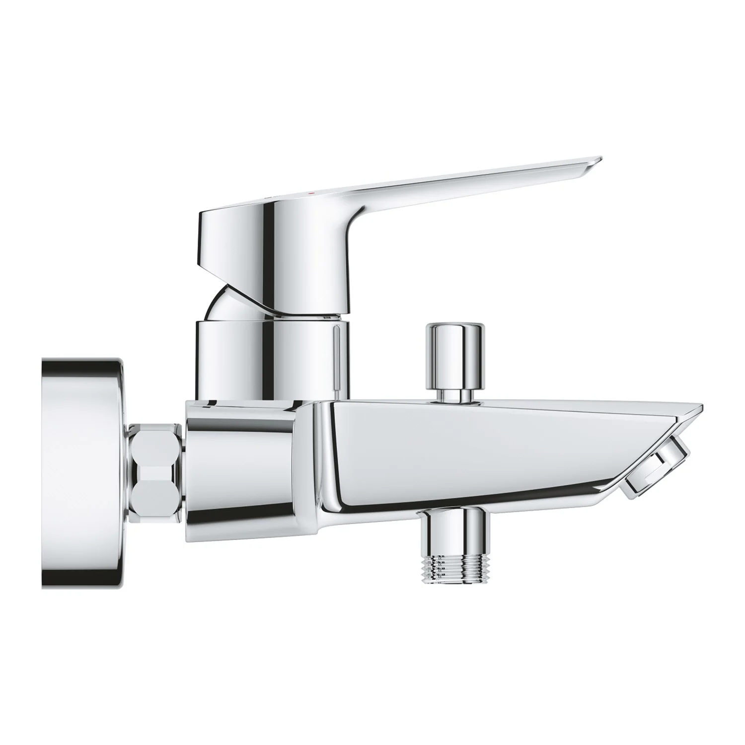 Chromowana bateria wannowa jednouchwytowa widok z boku, Grohe