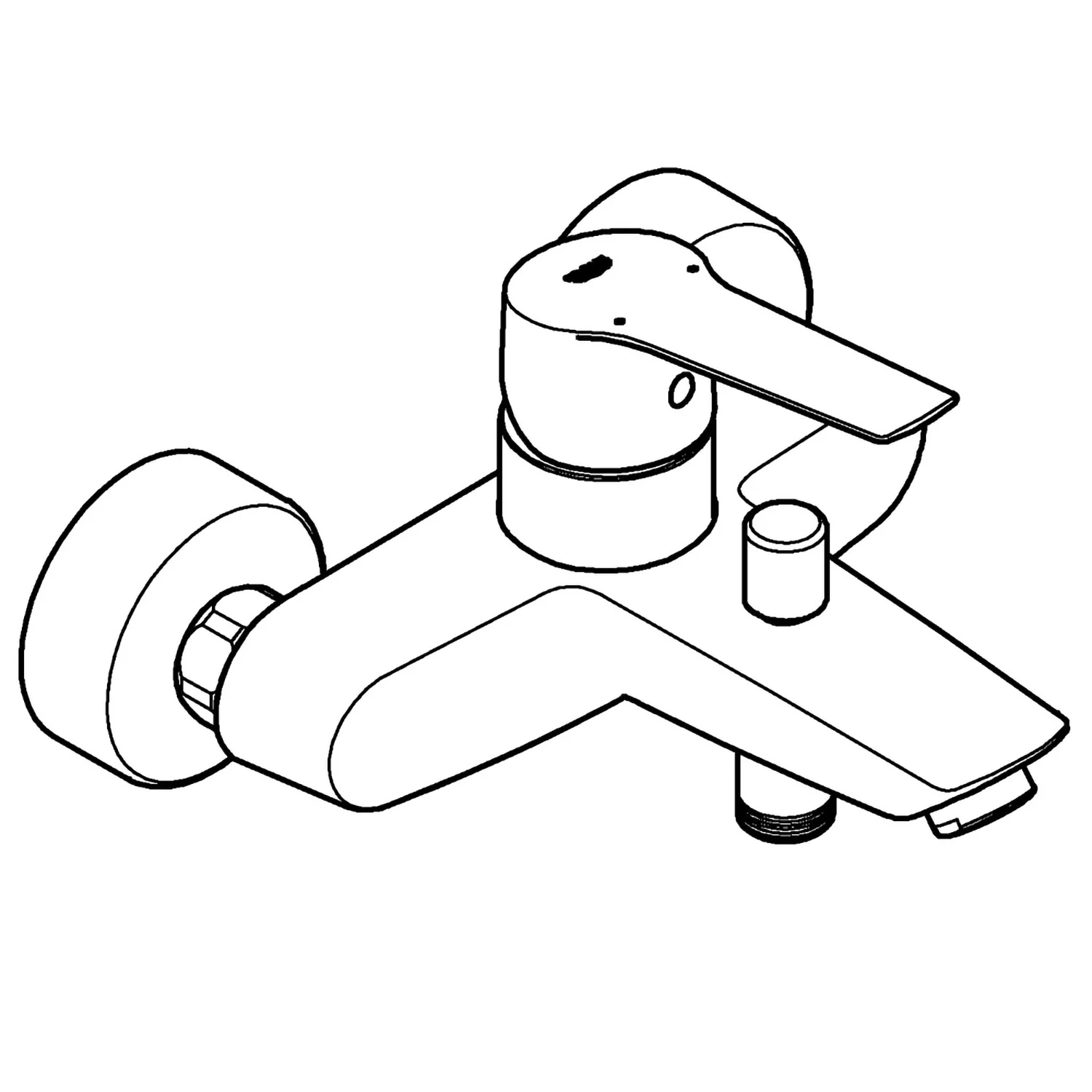 Rysunek techniczny armatury wannowej, Grohe