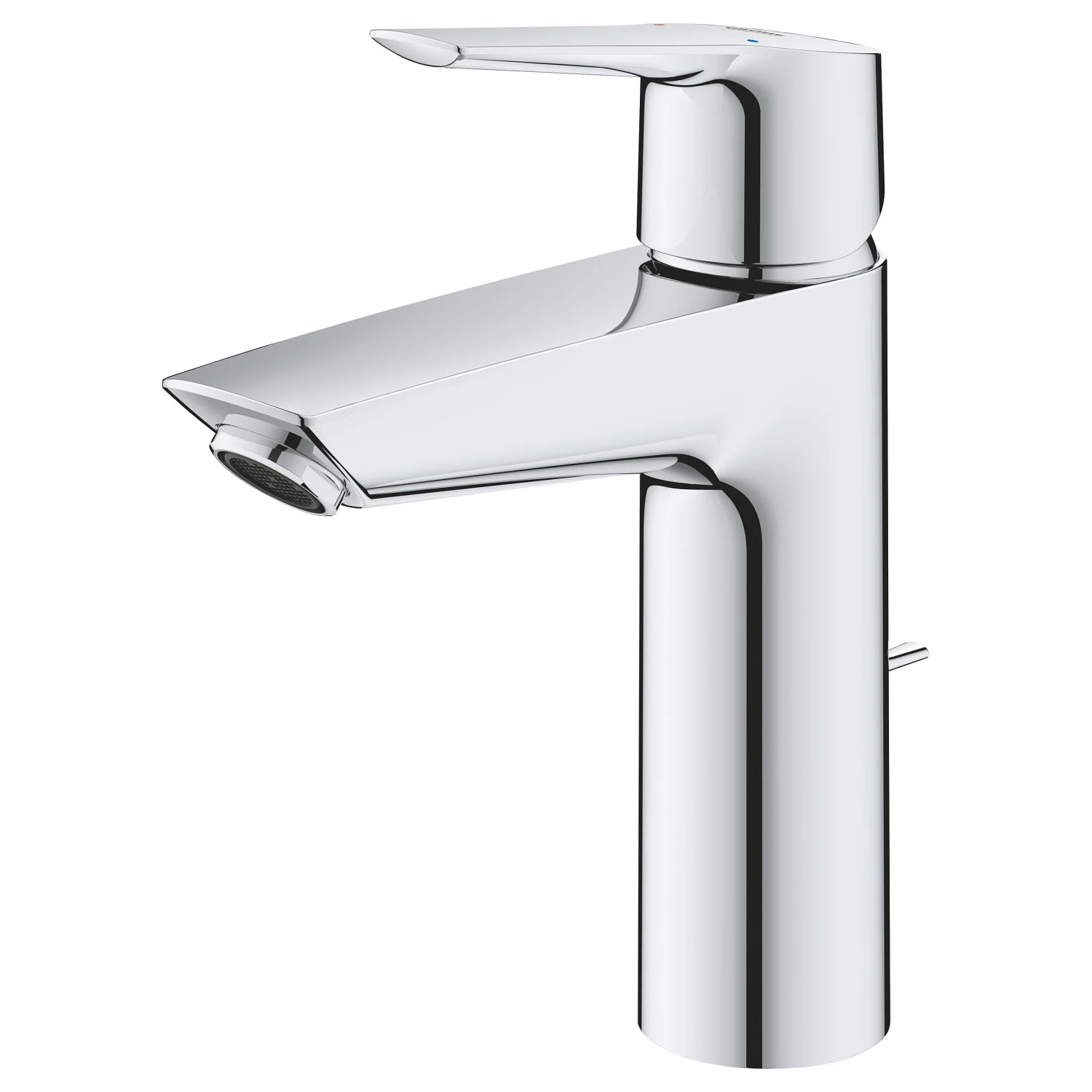 Chromowana bateria umywalkowa widok z boku, Grohe