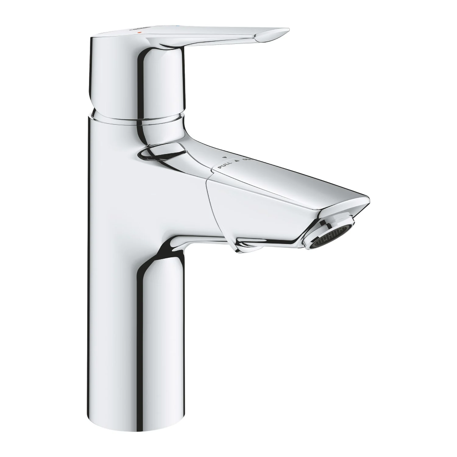 Chromowana bateria umywalkowa widok z boku, Grohe