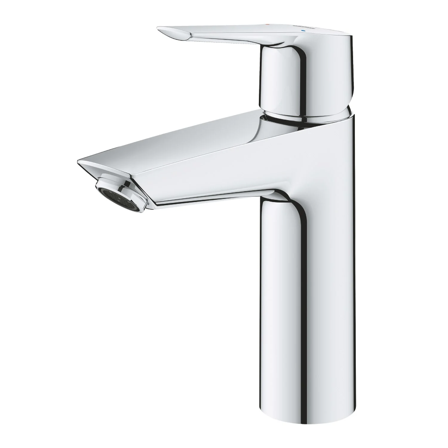 Chromowana bateria umywalkowa widok z przodu, Grohe