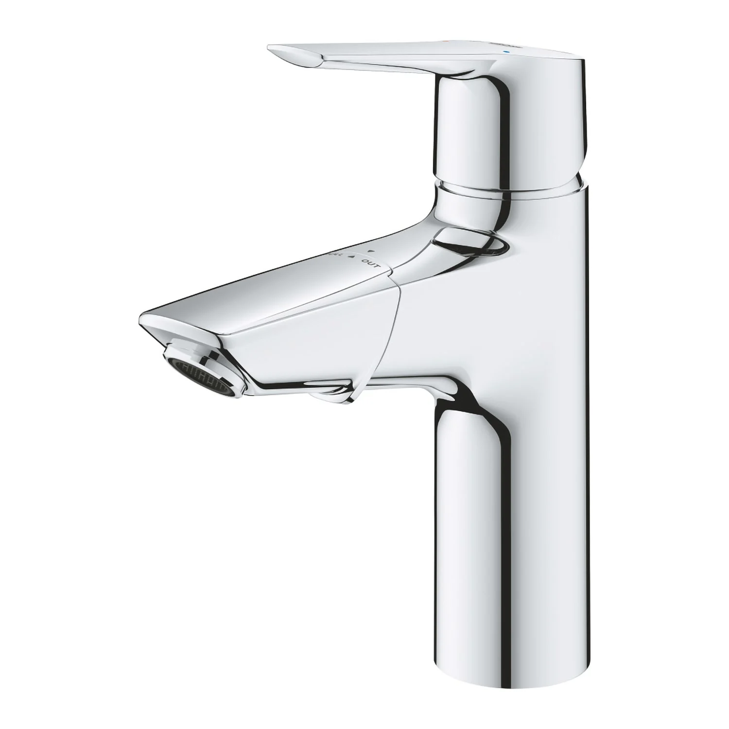 Chromowana bateria umywalkowa widok z boku, Grohe