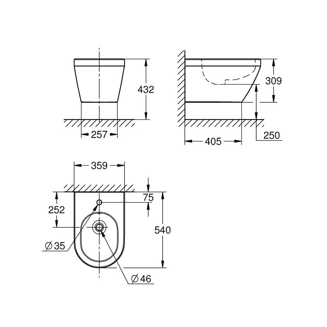 GROHE Euro Keramik Wandbidet Bild 5