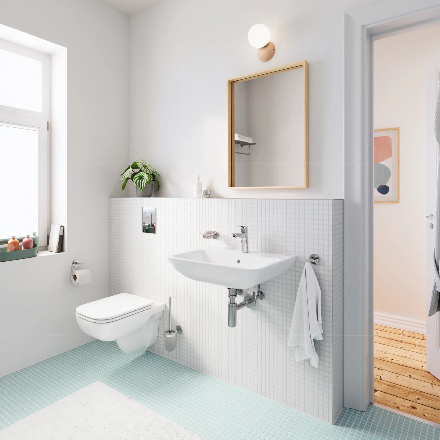 Łazienka z umywalką i toaletą, Grohe