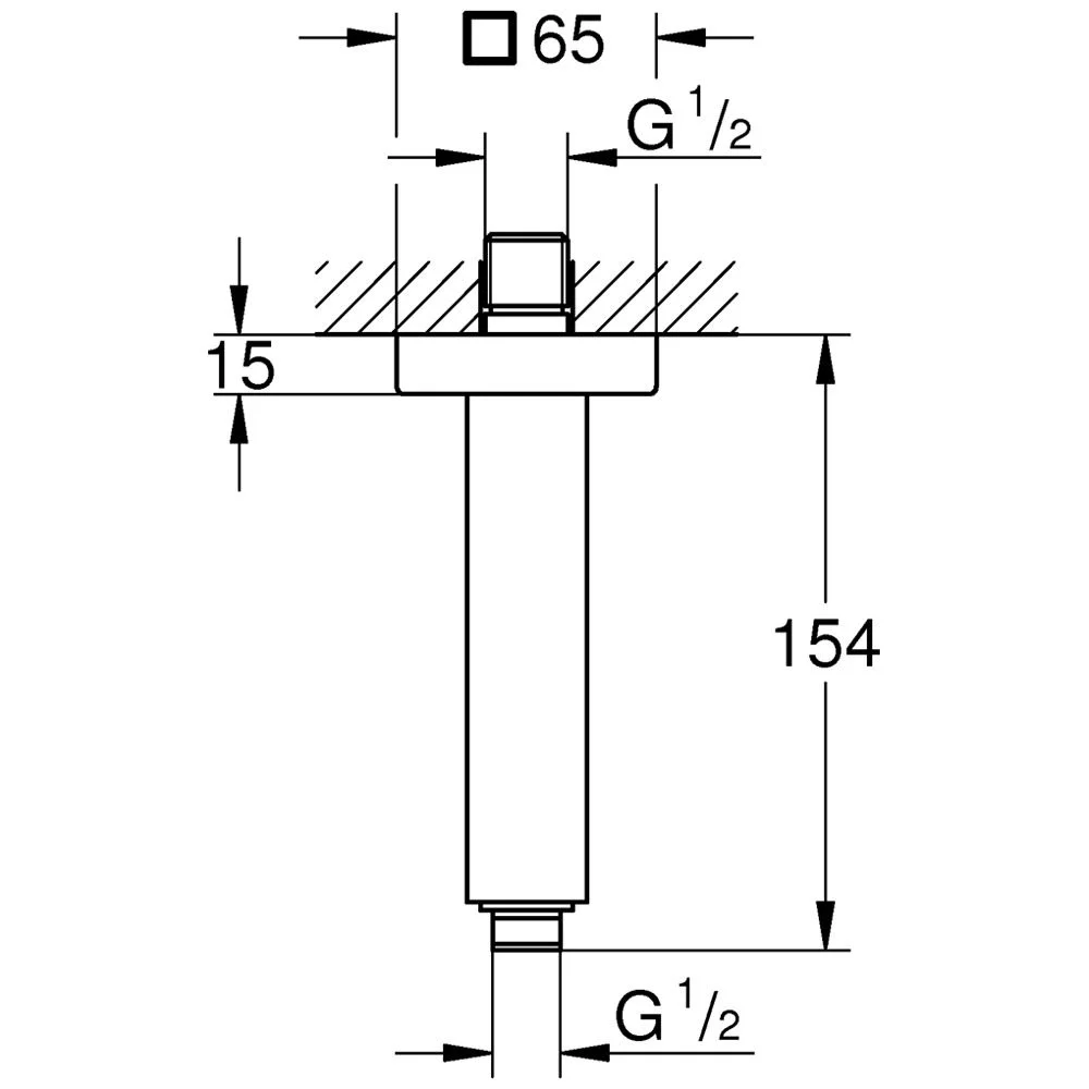 GROHE Rainshower Deckenauslass mit eckiger Rosette Bild 2
