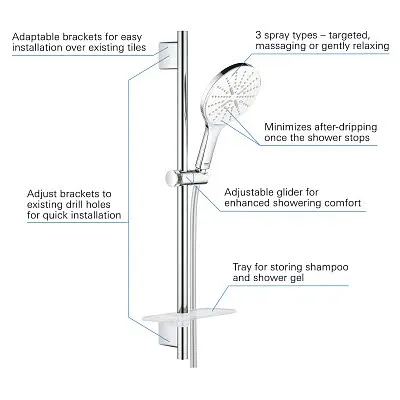 GROHE Vitalio SmartActive 150 Brausestangenset 3 Strahlarten Bild 2