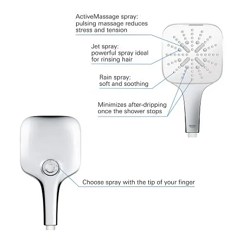 GROHE Vitalio SmartActive 130 Cube Handbrause 3 Strahlarten Bild 6