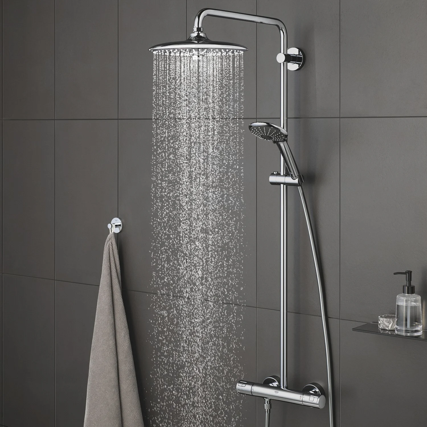 GROHE Vitalio Kopfbrause 3 Stahlarten Bild 2