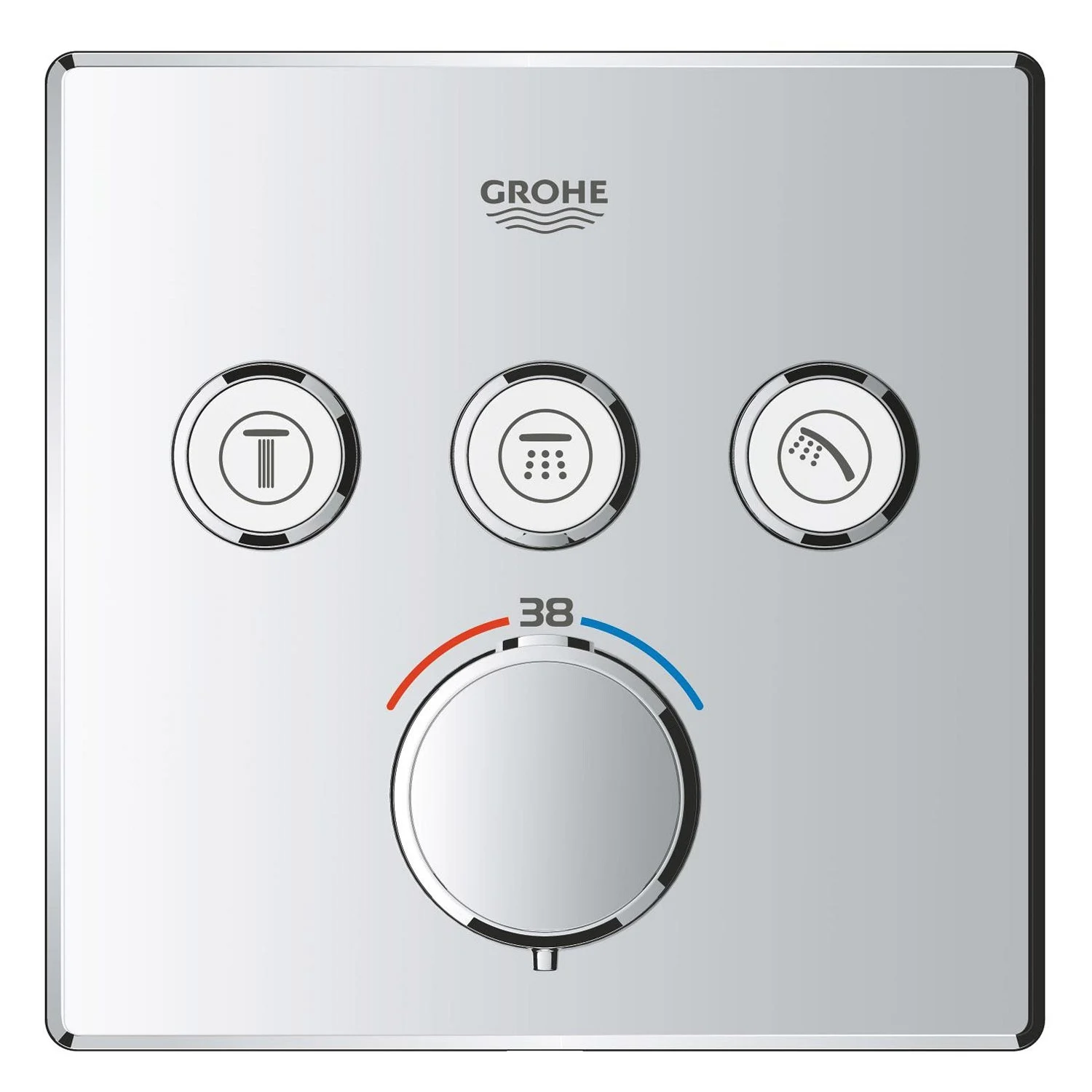 Termostat z trzema przyciskami, kolor chrom, Grohe