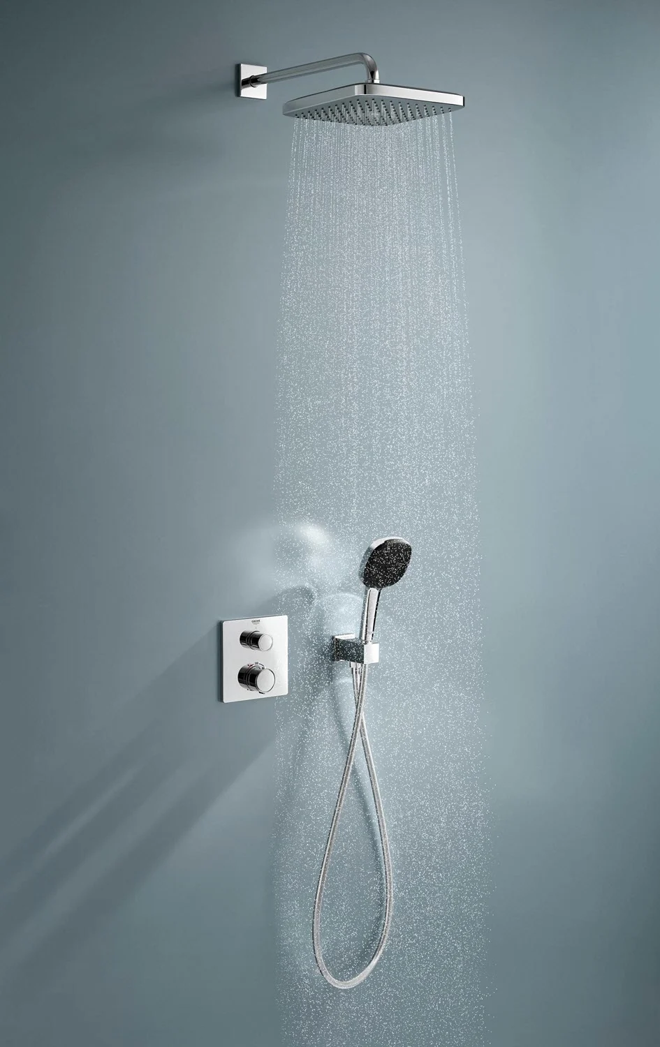 System prysznicowy z deszczownicą i prysznicem ręcznym, Grohe