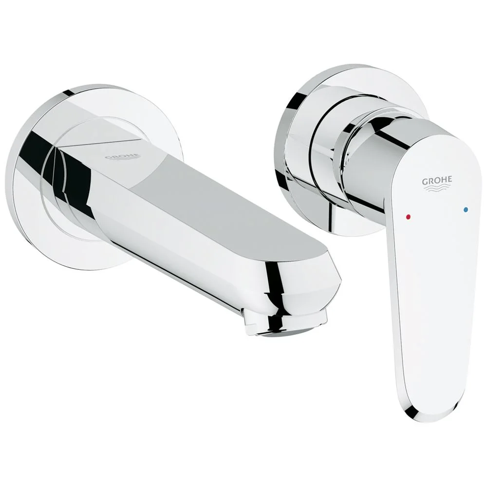 Dwudrożna bateria umywalkowa w chromie, widok z przodu, Grohe