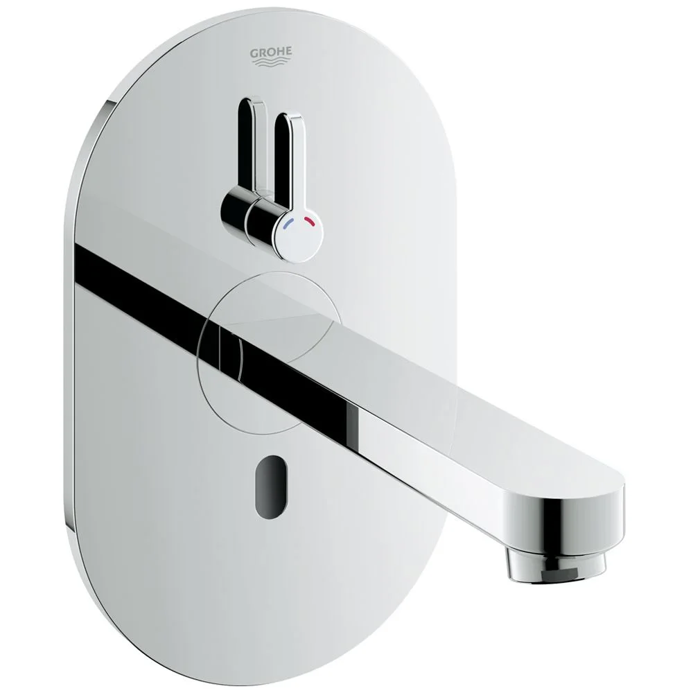 Chromowana bateria ścienna z przodu, Grohe
