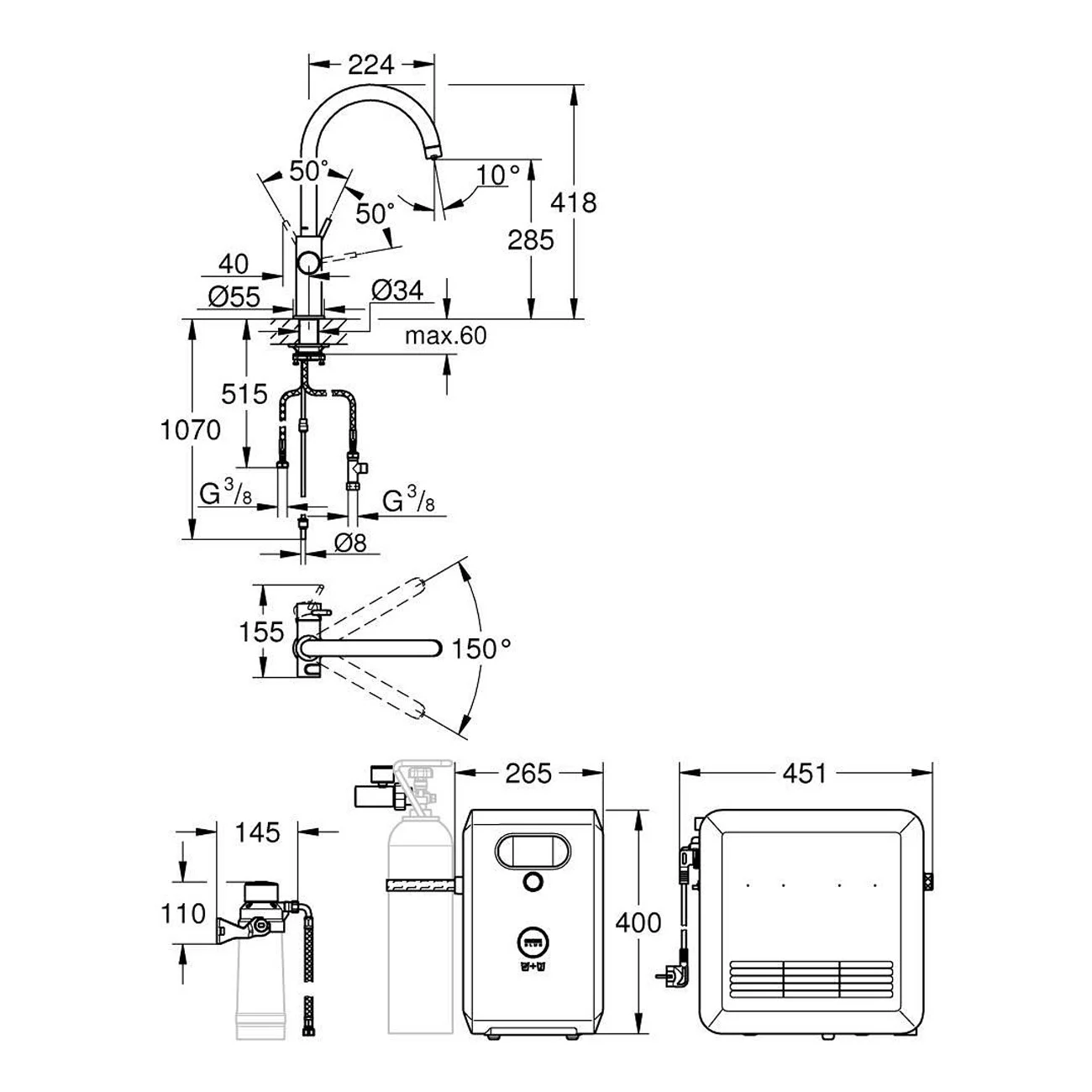 GROHE Blue Professional C-Auslauf Set Bild 8