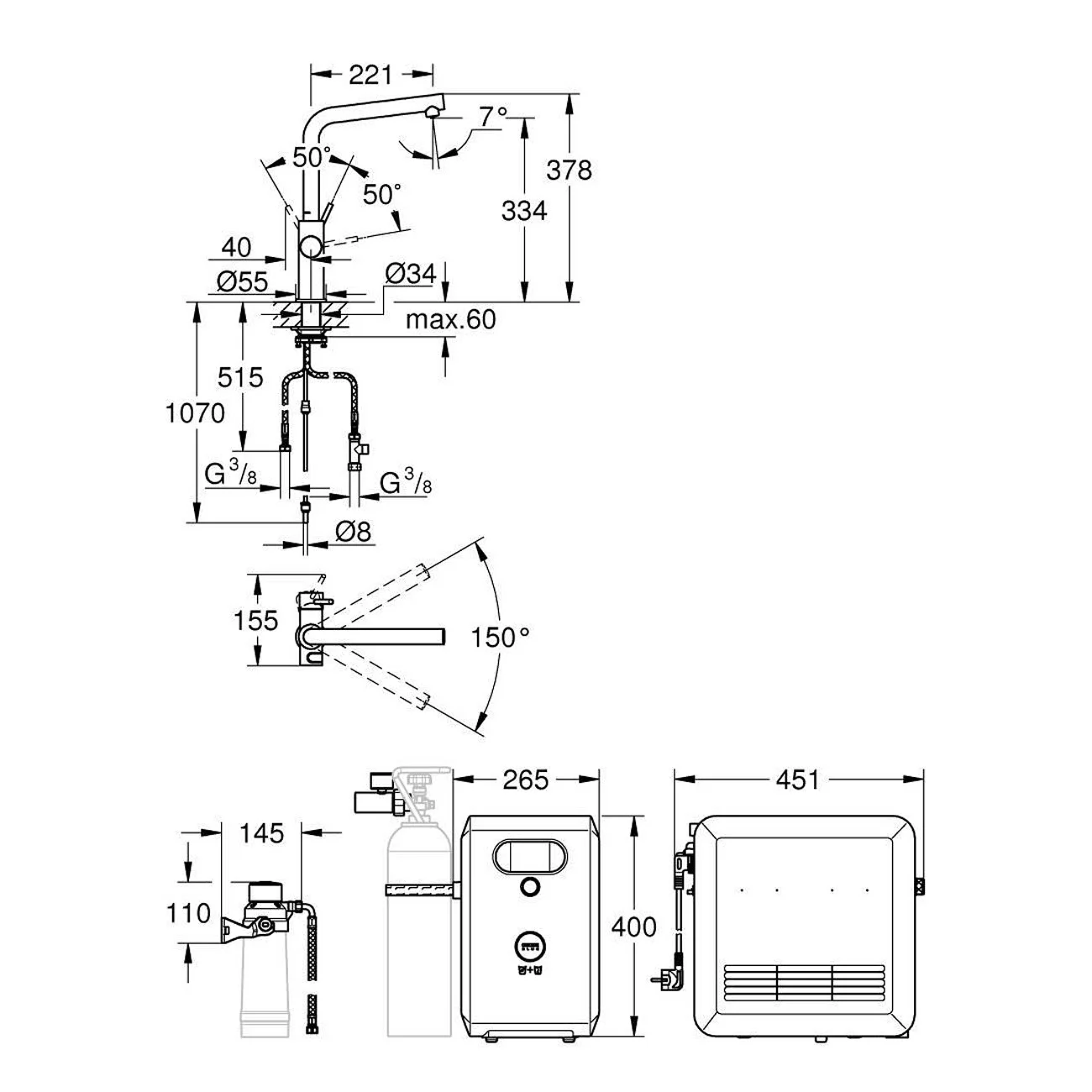GROHE Blue Professional L-Auslauf Set Bild 7